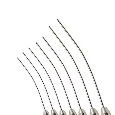 Single Hole Curved Cannula 1PCS Liposuction Cannula Micro Single HoleUsed for Facial Surgery Fat Tra