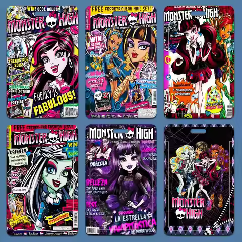 Funny M-Monster Cartoon H-High Anime Work Card Case For Exhibition ID Card Lanyard Badge Card Holder