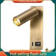 【denise00】3W LED Wall Lamp Embedded and Rotatable Reading Light USB Focus Light for Bedroom Bedside 