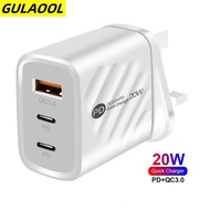 GULAOOL PD 20W Fast Charge Charger Usb C Charger For Xiaomi 12 Pro Charger Cell Phone For Iphone 12 13 Pro QC 3.0 Mobile Phones Adapter