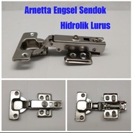 Hydraulic spoon hinge, cupboard hinge