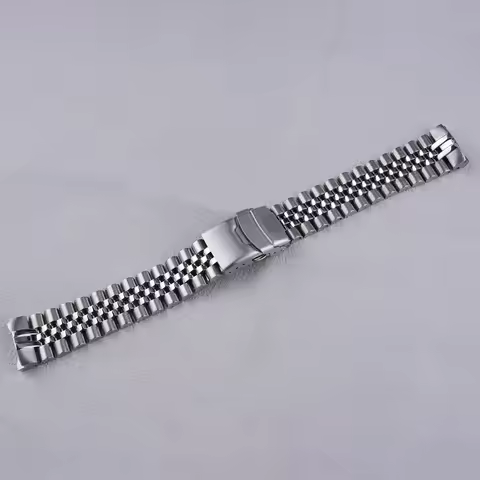 CARLYWET 20mm Solid Curved End Stainless Steel Silver Watch Band Strap Luxury Bracelets For Seiko Se