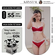 KRYSTAL Elys red underwire women's underwear Set