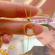 Pendant Female Gold One-Piece Gift Year of the Dragon Batch Star Moon au750 Necklace Creative Dragon