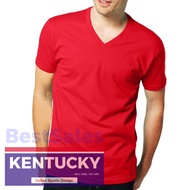 Kentucky V-Neck T-Shirt Color Plain Red for Adult Unisex