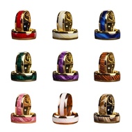 8MM Men's Fashion Abalone Shell Inlay Rings Gold Color Stainless Steel Rings Wedding Engagement Part