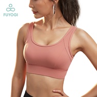 FUYOGI Sports Push Up Bra Fixed One-Cup Yoga Bra High Strength Shockproof Running Bra