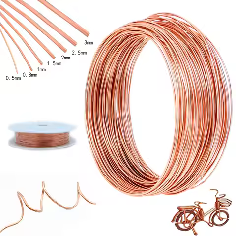 1-10M Bare Copper Wire Pure Copper Wire T2 Copper Coil Conductive Copper Wire, Bare Line Diameter 0.