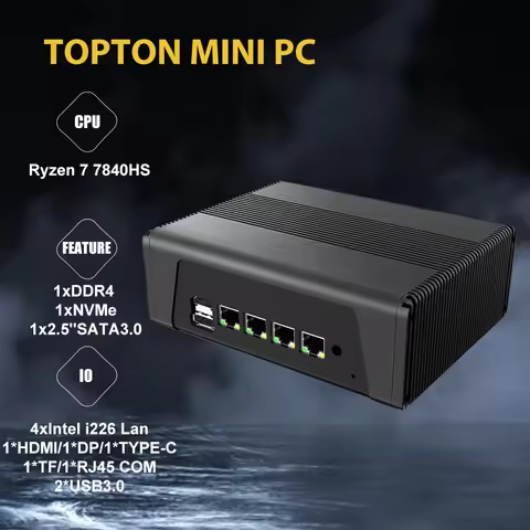 Mini Pc Industrial Computer AMD Ryzen 9 7940HS 7 7840HS 4X Intel i226-V 2.5G RJ45 LAN Firewall Appli
