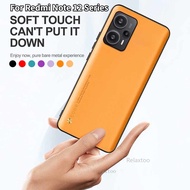 Redmi Note 12 Turbo Shockproof Casing For Xiaomi Redmi Note 12 Note12 Pro Plus Turbo 12Pro+ Note12Pro+ 4G 5G Luxury Solid Color Matte Leather Phone Case Soft TPU Protect Back Cover