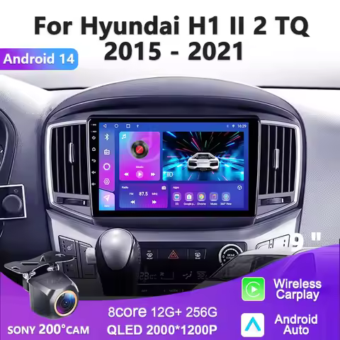 2K Incell Screen Android 14 CarPlay Car Radio For Hyundai H1 Grand Starex i800 TQ 2015 - 2018 Multim