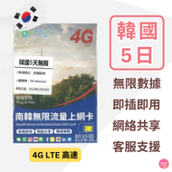 SK Telecom - 韓國/南韓【5日】4G LTE高速無限數據卡 上網卡 電話卡 旅行電話咭 Data Sim咭 (首爾、釜山、濟州島等)
