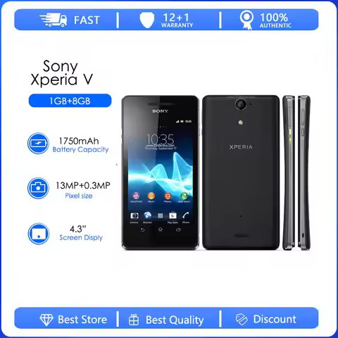 Sony Xperia V LT25 LT25i Refurbished Original Unlocked Phone RAM 1G ROM 8GB 13MP Camera 4G WIFI AX o