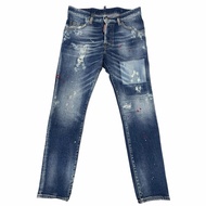 [經常評論] 狀況極佳 □ DSQUARED2 24SS S74LB1456 滑板牛仔褲，做舊牛仔褲，靛藍色，44 碼，意大利製造，正品男裝。
