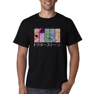 Men Tops Dr Stone Cartoon Print T shirt Fashion Graphic Short Sleeve Hip Hop T shirt Anime Men Tshirt Male Cotton Streetwear XS-6XL