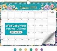 Calendar 2025-2027, Monthly Wall Calendar from October 2025 to June 2027, 11.5" x 14.7", Spiral Bind