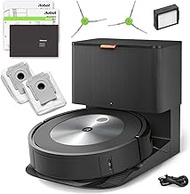 iRobot Roomba j7+ (7550) Self-Emptying Robot Vacuum Bundle – Identifies and Avoids Obstacles with Onboard Camera Like Pet Waste &amp; Cords + Authentic Side Brush