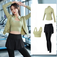 Sports Suit Women Outdoor Running Yoga Wear Gym Training Quick-Drying Top Long-Sleeved Spring Three-