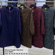 B2687 BLOUSE G’LADYS SIGNATURE LABUH SAIZ 42-56 SILK EMBOSS KOLEKSI RAYA COLLECTION