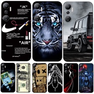 Case For infinix HOT 20 Silicon Phone Cover black tpu case Black pattern car tiger money dollar funn