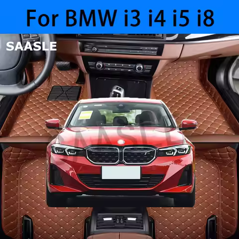 SAASLE Custom Car Floor Mats For BMW i3 i4 i5 i8 2014-2025 Years Auto Carpets Foot Coche Accessories
