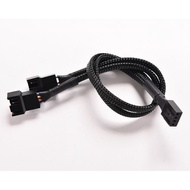 4Pin PWM To Dual PWM Computer Case Fan Power Sleeved Y-Splitter Adapter Cable Motherboard 4 Pin to 2