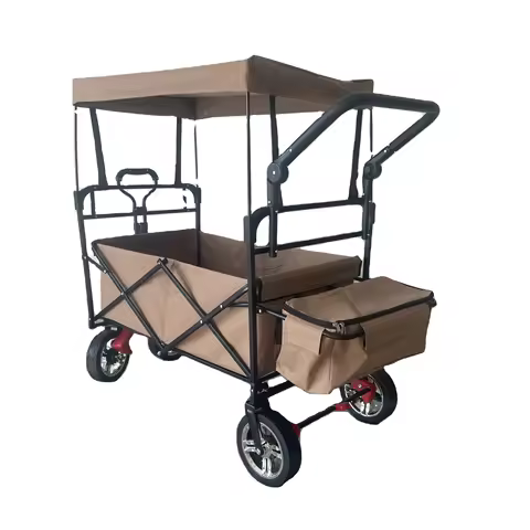 2025 High Quality Foldable Utility Trolley Wagon Stroller Wagon Folding Wagon With Canopy For Kids