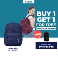 TORCH Hwado Tas Ransel Punggung Sekolah Kerja Travelling Laptop Pria Wanita Tahan Air 17 Liter - Dai