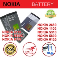[1 Year Warraty] 100% ORIGINAL NOKIA 2680 1100 6680 6030 3100 5310 5800 6100 6260 6600 6300 6110 570
