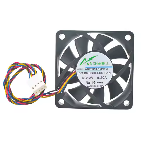 ACP6013-12PWM 6cm 60mm Dual Ball Bearing Cooling Fan DC12V 0.20A 4-Pin 5800rpm for CPU Chassis