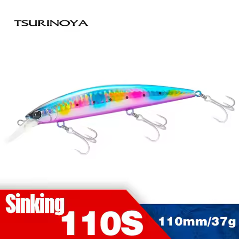 TSURINOYA 110S 110mm 37g Heavy Sinking Minnow Hard Artificial Plastic Sea Fishing Lure WIZARD Max 80