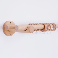 Simple Log Curtain Rod Mute Roman Rod Japanese Bed &amp; Breakfast Curtain Rod Double Rod Wooden Lifting Ring Curtain Holder/solid wood curtain rod Roman rod bracket accessories