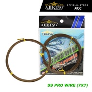 Ajiking SS Pro Wire 7x7 Strainless Steel Wire 5M [20LB-100LB] Trolling & Leader Wire for Big Game Fi
