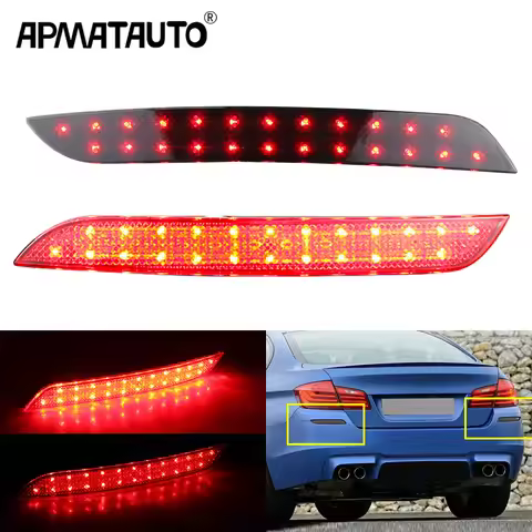 For BMW F10 F11 F18 LED Rear Bumper Reflector Light CANbus For 5 Series 520d 520i 523i 525d 09-14 Ad