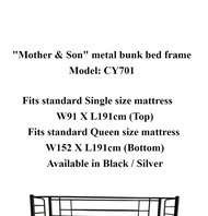 LZD [TheGoodFurniture] Queen Metal bed frame. Queen size bed Single metal frame. Metal Bed. Bunk bed.