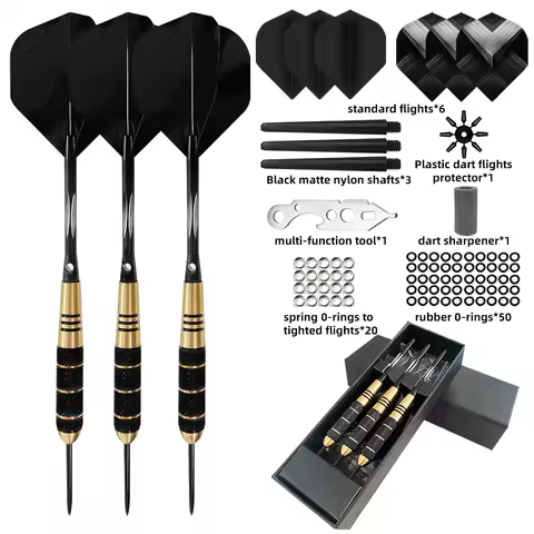 WEDARTER 23g Hard-Tip Brass Darts Professional Indoor Dart Set for Traditional Dartboards with Plast