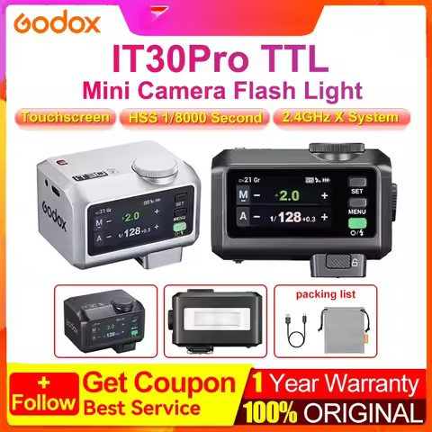 Godox iT30Pro iT30 Pro C/N/S/F/O TTL Mini Flash 2.4G Wireless on Camera Flash 2.8" Touchscreen Auto-
