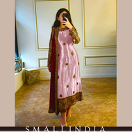 {**ส่งฟรี**} SMALL INDIA 🌸☀️ New Eid Special Suit Set ชุดเซ็ทเสื้อกางเกง 🌸☀️ Pink Women Suit Set