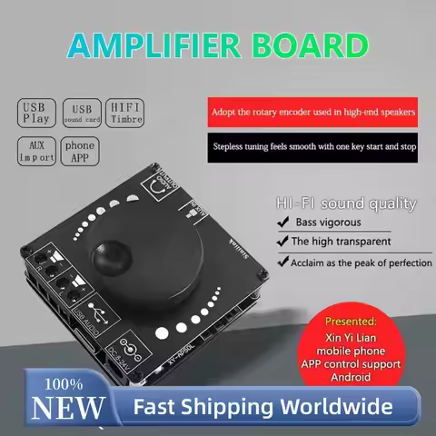 XY-AP50L Mini Bluetooth 5.0 2x50W Dual Channel HIFI Audio Power Digital Amplifier Board Stereo Ampli