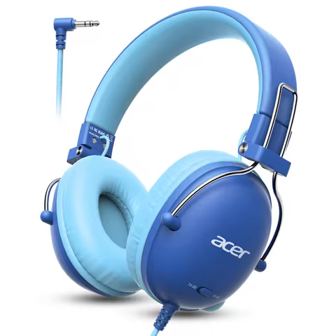 Acer Kids Headphones for School 74/85dB Safe Volume Kids Headphones with Cord Stereo Wired on-Ear He