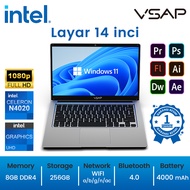 VSAP Laptop Celeron N4020 8GB DDR4 RAM 256GB SSD Windows 11 14 Inch