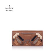 [ NASHA] Etienne Continental wallet Steak กระเป๋าสตางค์หนังวัวสีน้ำตาลเข้ม