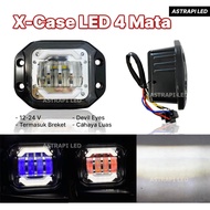 CAHAYA MATA X-Case Headlight klx crf wr LED 4 Lens 4 Eyes Plus White Light Hi LowDEVIL