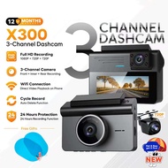 4K WIFI 3-Channel Dashcam 1080P Front + 720P Inner + 720P Rear Dashcam WIFI Control 24-H Parking Tim