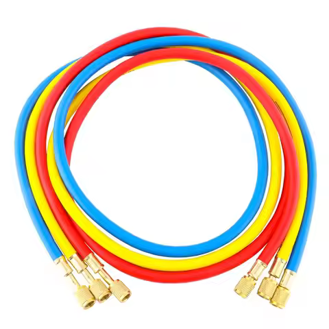 A Set Charging Hose Tube Kit Hose Low Loss Fittings 0.9M-3M AC for R134A R12 R22 Refrigerant Air Con