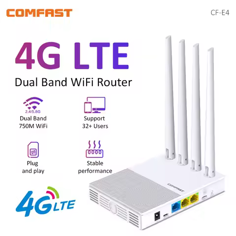 Comfast CF-E4 4G LTE Router 2.4G&5.8G Dual band 750Mbps WiFi Router Portable plug&play Modem With SI