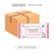 ทิชชู่เปียก Koco Baby Wet Wipes Baby Powder  ขนาด 100 แผ่น x 20 ห่อ