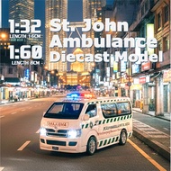 AMBULANS STJOHN 1:32 1:60 St. John Ambulance Toyota Hiace Van Model Diecast Toy
