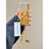 E7VS 国风财神薪满亿足苹果16/15/14promax发财手机壳13/12滴胶11金箔