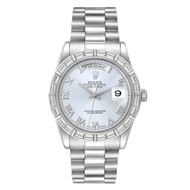 Rolex Rolex Day-Date (Reference 118366). A platinum diamond-set automatic wristwatch with day and da